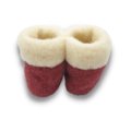 DINA slippers wool 100% natural red/white high