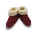 DINA slippers wool 100% natural red/white high