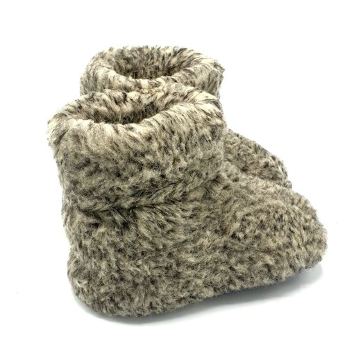 DINA slippers wool 100% natural GREY spotted