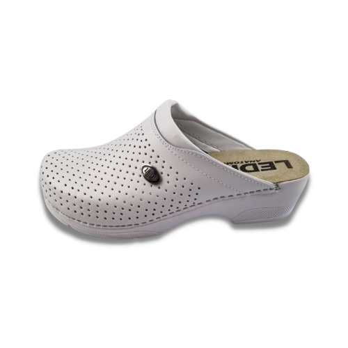 Ledi by Dina Medical clogs with PU sole - white with ventilation holes