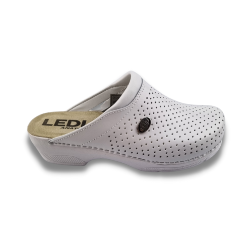 Ledi by Dina Medical clogs with PU sole - white with ventilation holes