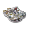 Ledi by Dina Medical clogs with PU sole - Silver with flowers