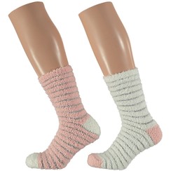 House socks 2 pair onesize lady pink/white stripes