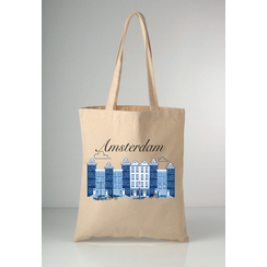 Canvas bag houses blue amsterdam