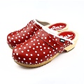 DINA DINA leather clogs red with dots