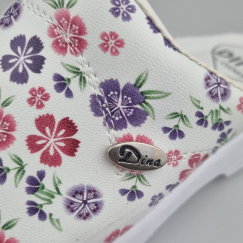 DINA Medical clogs with PU sole - Purple flowers