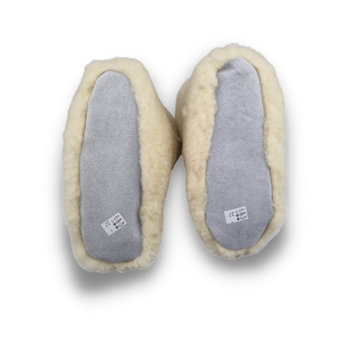 DINA slippers wool 100% natural Wool - White