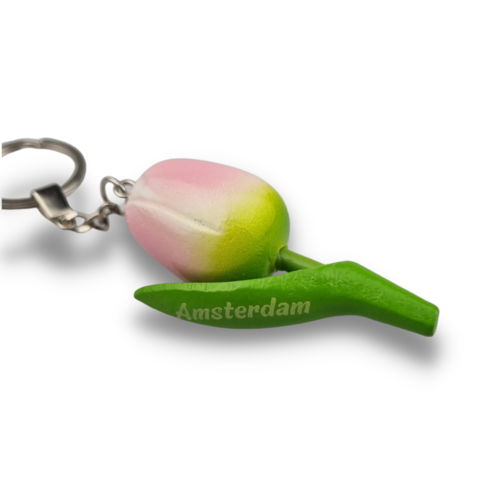 Tulip Keyhanger - Six colors in stock with text: Amsterdam