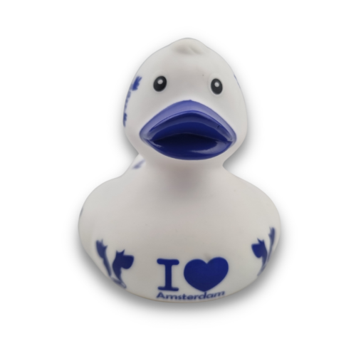 Dutch Ducky Badeend Delftblue I Love Amsterdam - 8cm