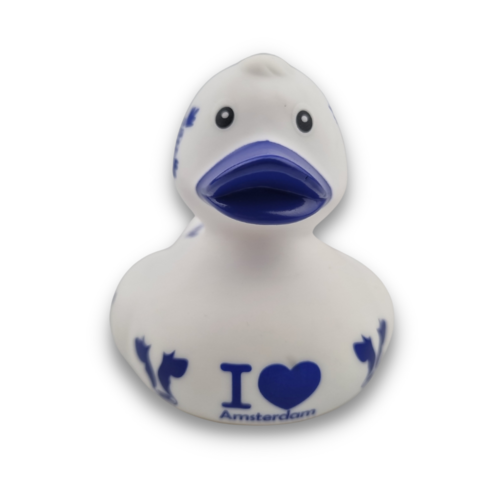 Dutch Ducky Duck Delftblue I Love Amsterdam - 8cm