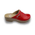 DINA PU clogs  - Shiny red with embroidery