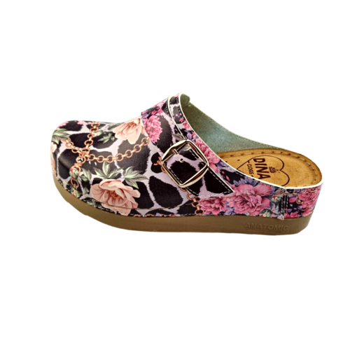 DINA PU clogs  -  Bloomy Leopard