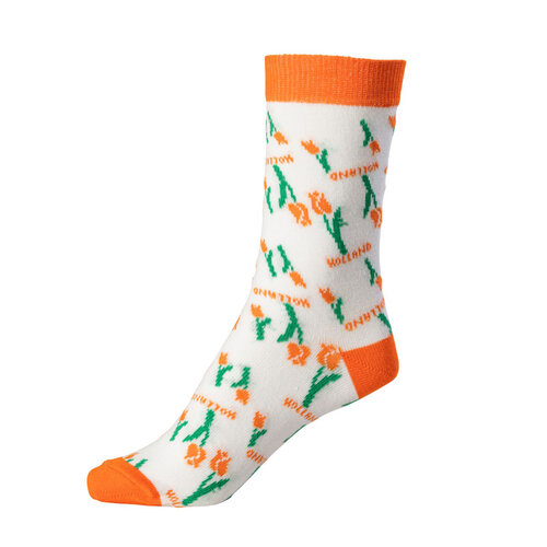 Proud2beDutch sokken Tulpenprint oranje