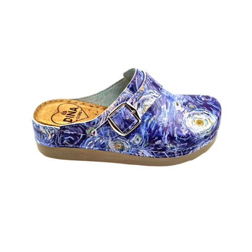 DINA PU clogs  - van Gogh starry night