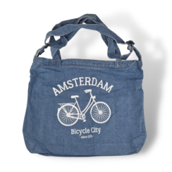 Shopper bag light blue bike Amsterdam