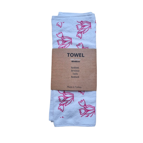 Toweltje pink tulips kitchen towel