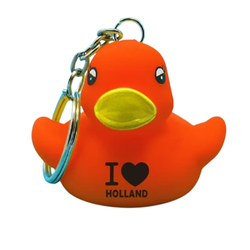 Dutch Ducky Duck sleutelhanger oranje I LOVE HOLLAND