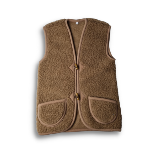 DINA Vintage Vest 100% wool brown size S - XXXL