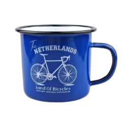 Emaille mok Blauw bike the Netherlands