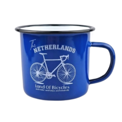 Enamel Mug Blue bike the Netherlands