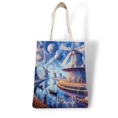 Canvas bag Holland - windmills in space