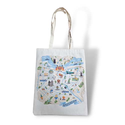 Canvas bag Map of Amsterdam 2.0