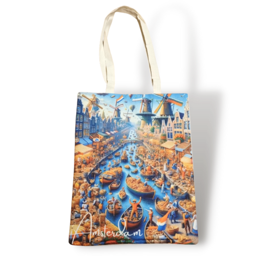 Canvas bag - Crowded canals of Amsterdam