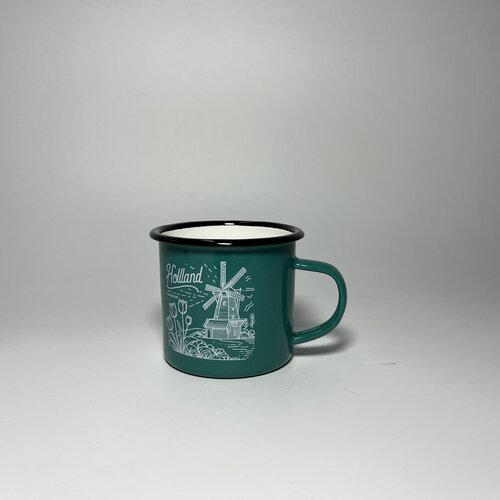 Enamel Mug Green Holland windmill