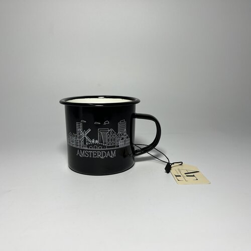 Enamel Mug Black skyline Amsterdam