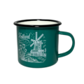 Enamel Mug Green Holland windmill