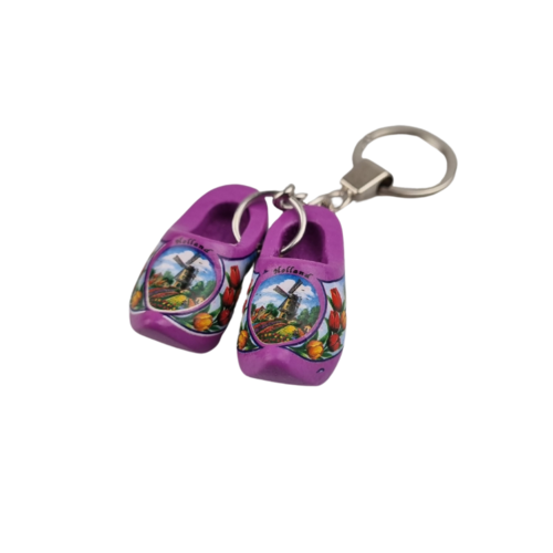 Woodenshoe keyhanger 2 shoes purple