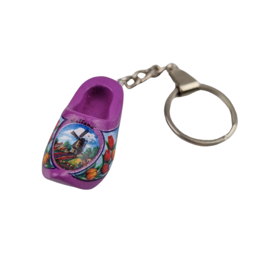 Woodenshoe keyhanger 2 shoes purple