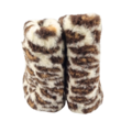 DINA slippers natural wool - high model - Leopard print