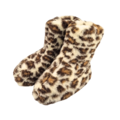 DINA slippers natural wool - high model - Leopard print