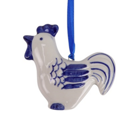Delftsblauw ornament Haantje 8cm