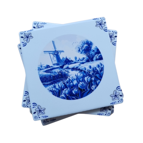 Onderzetters 4-pack Holland Delftsblauw