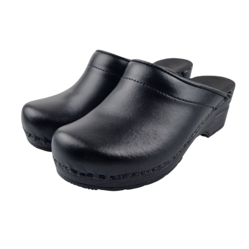 DINA Werkklompen - TRAA - open hiel - PU klompen - Zwart- Unisex