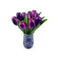 tulpenvaasje Delftsblauw + 9 tulpen (diverse kleuren)