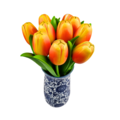 Tulip Vase Delftblue + 9 tulips (choose your colors)