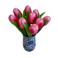 Tulip Vase Delftblue - 20cm high + 9 tulips (choose your colors)