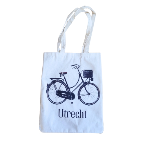 Canvas bag Bike (choose: Amsterdam, Holland, Utrecht, Rotterdam)