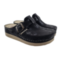 DINA PU clogs  -  Black with buckle