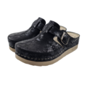 DINA PU clogs  -  Black with buckle