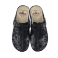 DINA PU clogs  -  Black with buckle