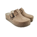 DINA PU clogs  -  Beige with buckle