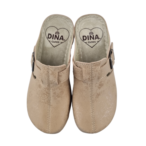 DINA PU klompen -  Beige met gesp