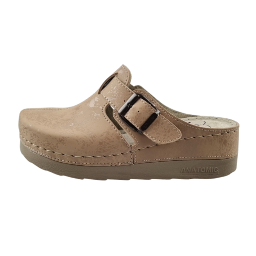 DINA PU klompen -  Beige met gesp