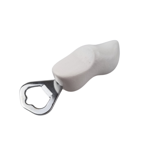 Klomp opener 8cm wit gelakt - onbedrukt