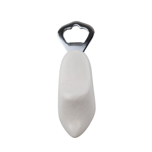 Klomp opener 8cm wit gelakt - onbedrukt