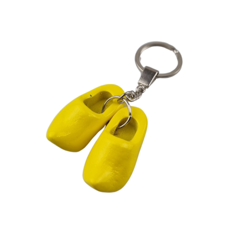 Woodenshoe keyhanger 2 shoes yellow- no design